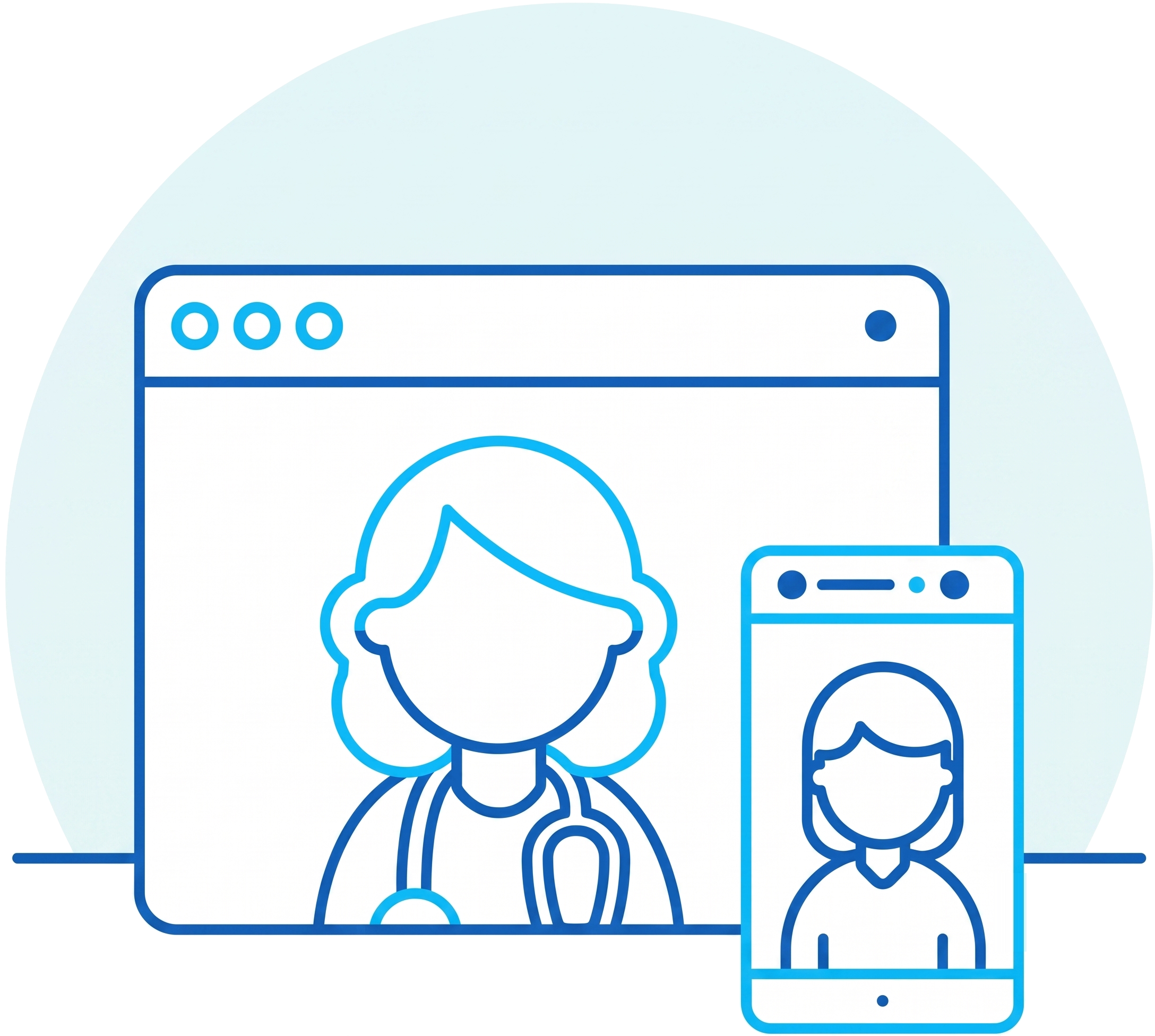 Virtual visit with a doctor on laptop and phone